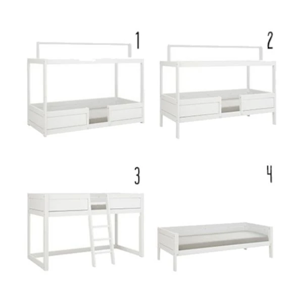 LIFETIME Kidsrooms 4 In 1 Bedcombinatie Incl. Luxe Lattenbodem Wit Gelakt 3 LIFETIME Kidsrooms 4 In 1 Bedcombinatie Incl. Luxe Lattenbodem Wit Gelakt