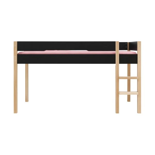 Bopita Lucas Halfhoogslaper - Mat Zwart / Naturel - 90 X 200 Cm