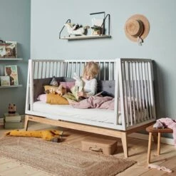 Leander Ombouwset Luna Babybed - Grijs - 120 Cm -Baby Ruth Winkel Leander Ombouwset Luna Babybed Grijs 120 cm 4 453a