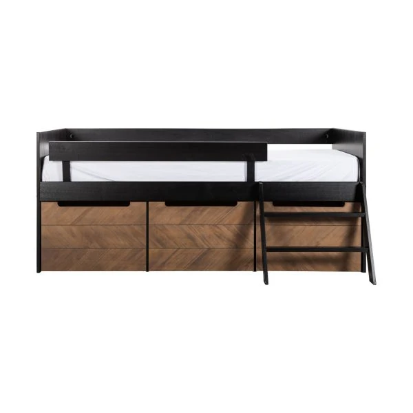 Europe Baby Beau Bedbank Zwart / Walnoot 90 X 200 Cm 3 Europe Baby Beau Bedbank Zwart / Walnoot 90 X 200 Cm