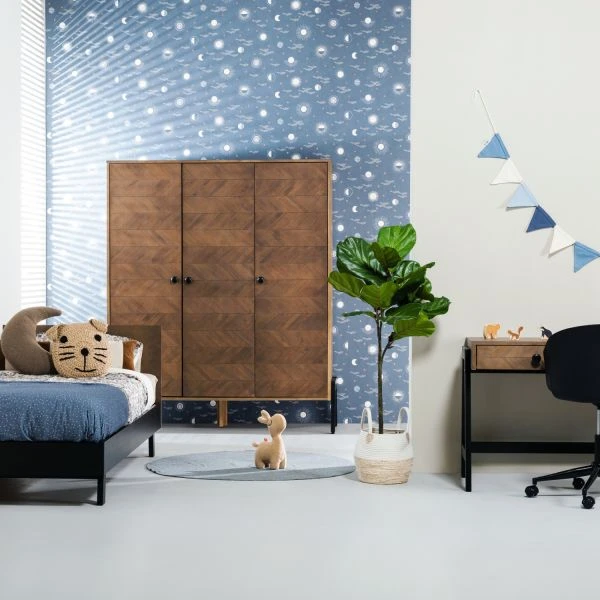 Europe Baby Beau Kinderkamer Walnoot Incl. Houten Onderstel | Bed 90 X 200 Cm + Bureau