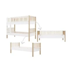 Bopita Mika Combi - Stapelbed Wit / Eiken 90 X 200 -Baby Ruth Winkel combi bunkbed 90x200 mika white oak e7e5