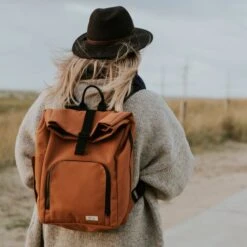 Dusq Canvas Vegan Bag Sunset Cognac -Baby Ruth Winkel dusq canvas vegan bag sunset cognac 6 40ce