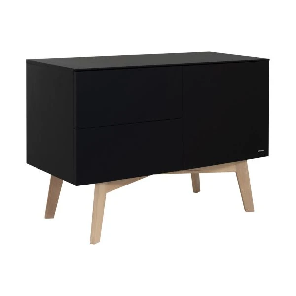 Kidsmill Sixties Commode Zwart Mat / Naturel 4 Kidsmill Sixties Commode Zwart Mat / Naturel - Afbeelding 2