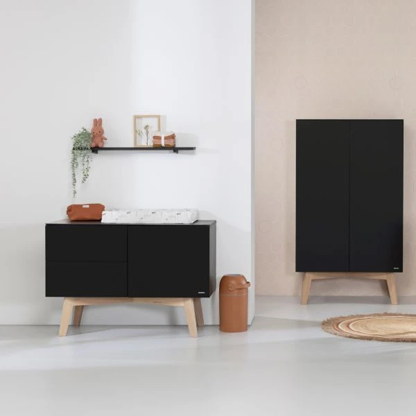 Kidsmill Sixties Commode Zwart Mat / Naturel 7 Kidsmill Sixties Commode Zwart Mat / Naturel - Afbeelding 5