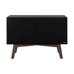 Kidsmill Sixties Commode Zwart Mat / Walnoot
