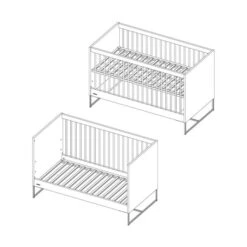 Kidsmill Modular 2 Babybed Mat Wit - Zwart - 70 X 140 Cm -Baby Ruth Winkel knipsel intense cot bed 70 x 140 black frame 655f