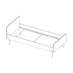 Kidsmill Sixties Bed Zwart Mat 90 X 200 Cm -Baby Ruth Winkel knipsel sixties bed 90 x 200 3 1 ad49