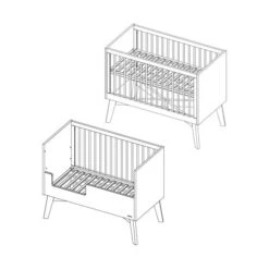 Kidsmill Sixties Babybed Wit Mat / Naturel 60 X 120 Cm -Baby Ruth Winkel knipsel sixties cot bed 60 x 120 9a64