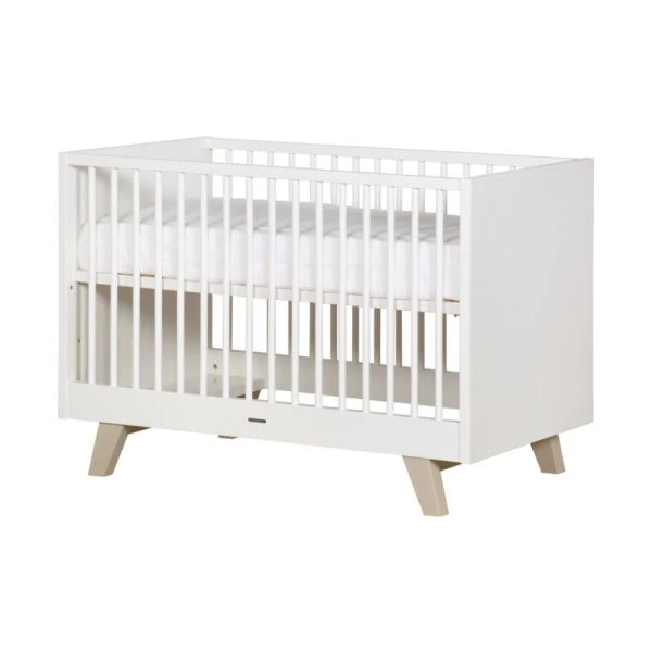 Kidsmill Lars Babykamer Wit / Naturel | Bed 60 X 120 Cm + Commode - Afbeelding 2