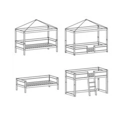 LIFETIME Kidsrooms 4 In 1 Bedcombinatie Wit Gelakt -Baby Ruth Winkel life time 4 in 1 bedcombinatie tekening 1 1 37bc