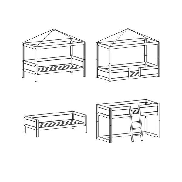 LIFETIME Kidsrooms 4 In 1 Bedcombinatie Luxe Wit Gelakt 5 LIFETIME Kidsrooms 4 In 1 Bedcombinatie Luxe Wit Gelakt - Afbeelding 3