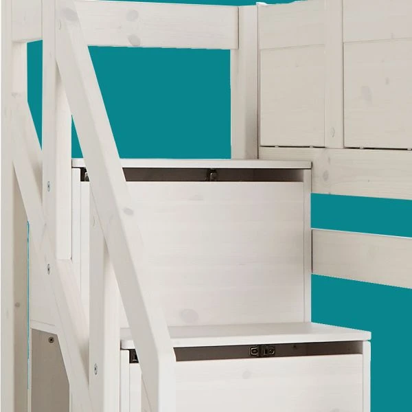 LIFETIME Kidsrooms Halfhoogslaper Met Trapkast Whitewash 4 LIFETIME Kidsrooms Halfhoogslaper Met Trapkast Whitewash - Afbeelding 2