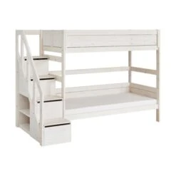 LIFETIME Kidsrooms Stapelbed Met Trapkast Luxe Whitewash