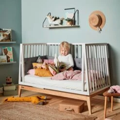 Leander Luna Babybed White / Oak 70 X 140 Cm -Baby Ruth Winkel luna bed wit 146b