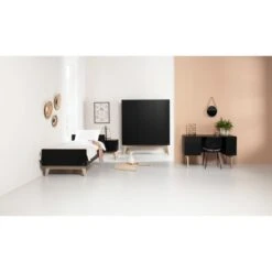 Kidsmill Sixties Bed Zwart Mat / Naturel 90 X 200 Cm -Baby Ruth Winkel sixties tiener zwartnaturel sfeer 4 b859