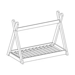 Vipack Tipi Peuterbed Wit 70 X 140 Cm -Baby Ruth Winkel tipi 70x140 tekening 6368